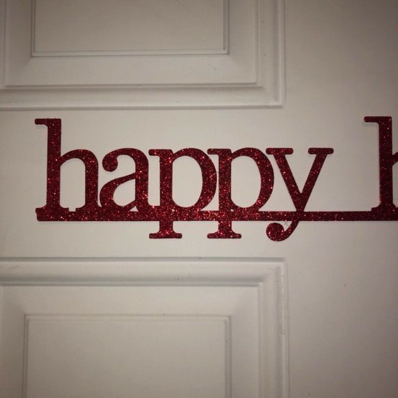 Happy Holidays Magnetic Door Sign Christmas Decor Decoration Glitter - Picture 8 of 9